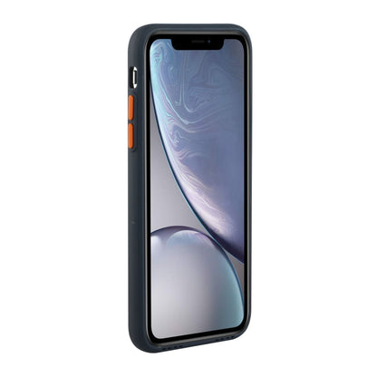 For iPhone XR Card Slot Design Shockproof TPU Protective Case(Dark Blue) by buy2fix