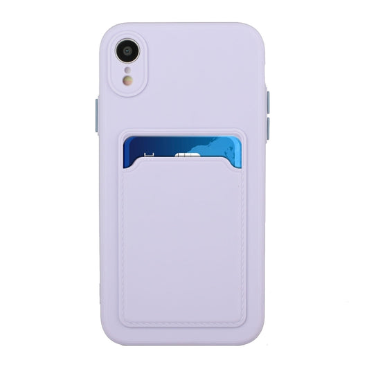 For iPhone XR Card Slot Design Shockproof TPU Protective Case(Purple) by buy2fix