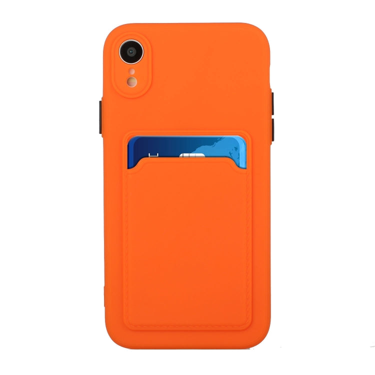 For iPhone XR Card Slot Design Shockproof TPU Protective Case(Orange) by buy2fix