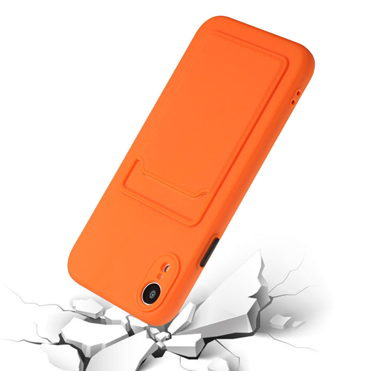 For iPhone XR Card Slot Design Shockproof TPU Protective Case(Orange) by buy2fix
