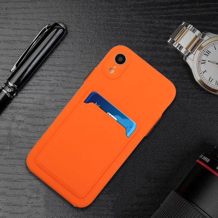 For iPhone XR Card Slot Design Shockproof TPU Protective Case(Orange) by buy2fix