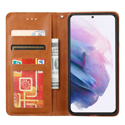 For Samsung Galaxy S21 FE Knead Skin Texture Horizontal Flip Leather Case with Photo Frame & Holder & Card Slots & Wallet(Red) by buy2fix