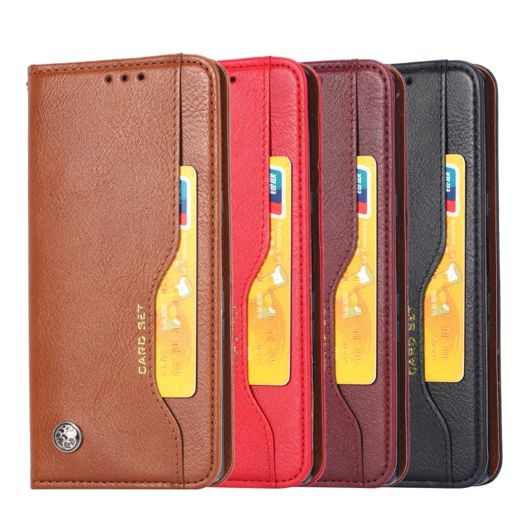 For Samsung Galaxy S21 FE Knead Skin Texture Horizontal Flip Leather Case with Photo Frame & Holder & Card Slots & Wallet(Wine Red) by buy2fix