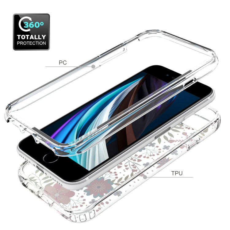 For iPhone SE 2022 / SE 2020 / 8 / 7 2 in 1 High Transparent Painted Shockproof PC + TPU Protective Case(Small Floral) - Apple Accessories by buy2fix | Online Shopping UK | buy2fix