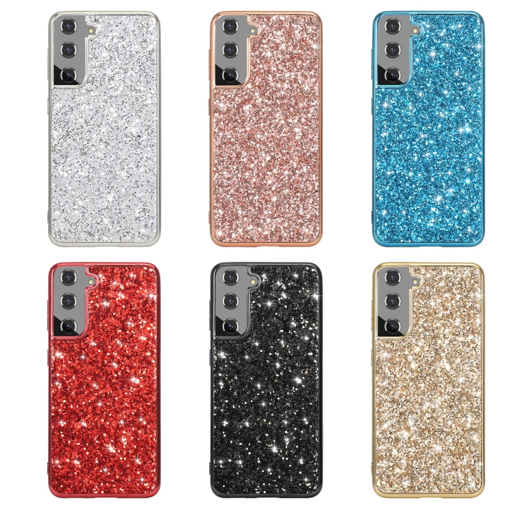 For Samsung Galaxy S21 FE Glitter Powder Shockproof TPU Protective Case(Red) by buy2fix