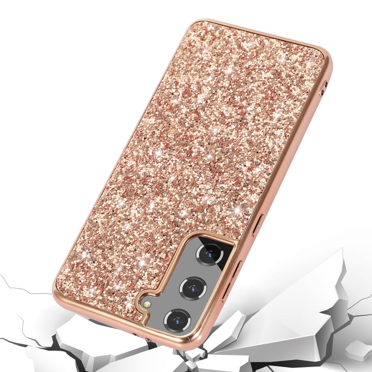 For Samsung Galaxy S21 FE Glitter Powder Shockproof TPU Protective Case(Red) by buy2fix