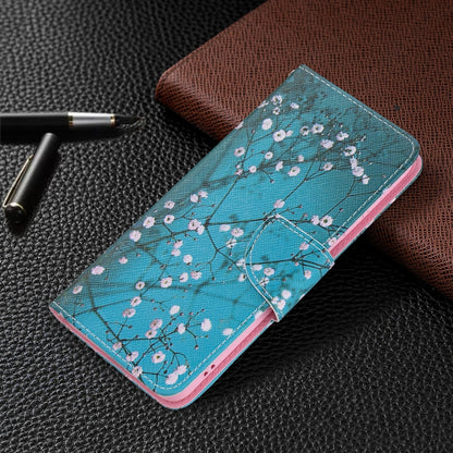 For Samsung Galaxy S21 FE Colored Drawing Pattern Horizontal Flip Leather Case with Holder & Card Slots & Wallet(Plum Blossom) by buy2fix