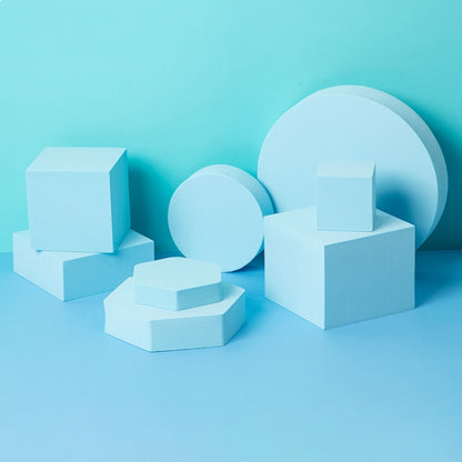 8 in 1 Different Sizes Geometric Cube Solid Color Photography Photo Background Table Shooting Foam Props(Light Blue) - Camera Accessories by buy2fix | Online Shopping UK | buy2fix
