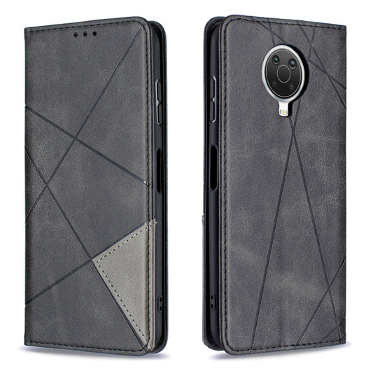 For Nokia G20 / G10 Rhombus Texture Horizontal Flip Magnetic Leather Case with Holder & Card Slots & Wallet(Black) by buy2fix