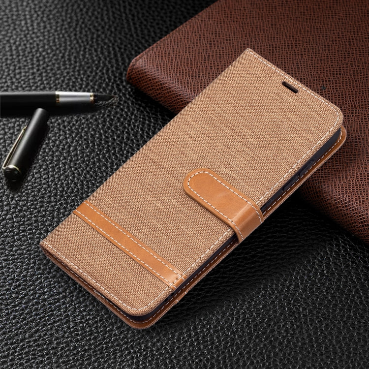 For Samsung Galaxy S21 FE Color Matching Denim Texture Horizontal Flip Leather Case with Holder & Card Slots & Wallet & Lanyard(Brown) by buy2fix