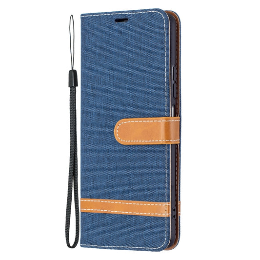 For Xiaomi Mi 11i / Poco F3 / Redmi K40 Color Matching Denim Texture Horizontal Flip Leather Case with Holder & Card Slots & Wallet & Lanyard(Dark Blue) by buy2fix