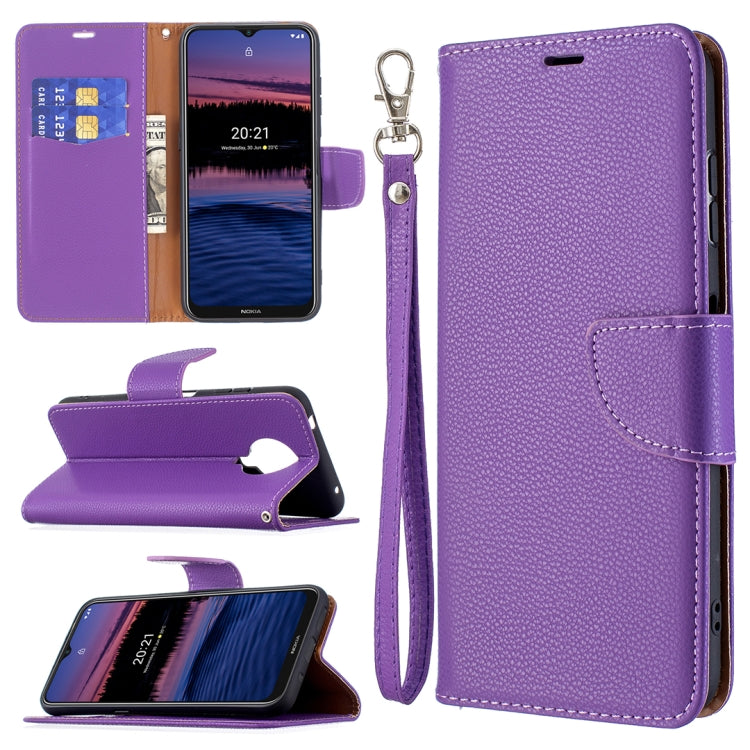 For Nokia G20 / G10 Litchi Texture Pure Color Horizontal Flip Leather Case with Holder & Card Slots & Wallet & Lanyard(Purple) - Mobile Accessories by buy2fix | Online Shopping UK | buy2fix