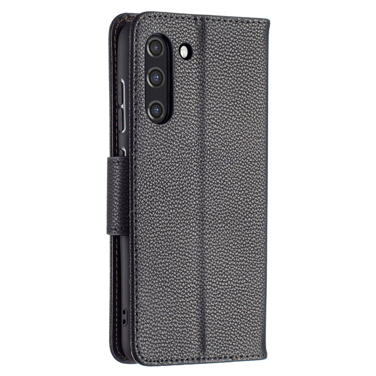 For Samsung Galaxy S21 FE / S21 Lite Litchi Texture Pure Color Horizontal Flip Leather Case with Holder & Card Slots & Wallet & Lanyard(Black) by buy2fix