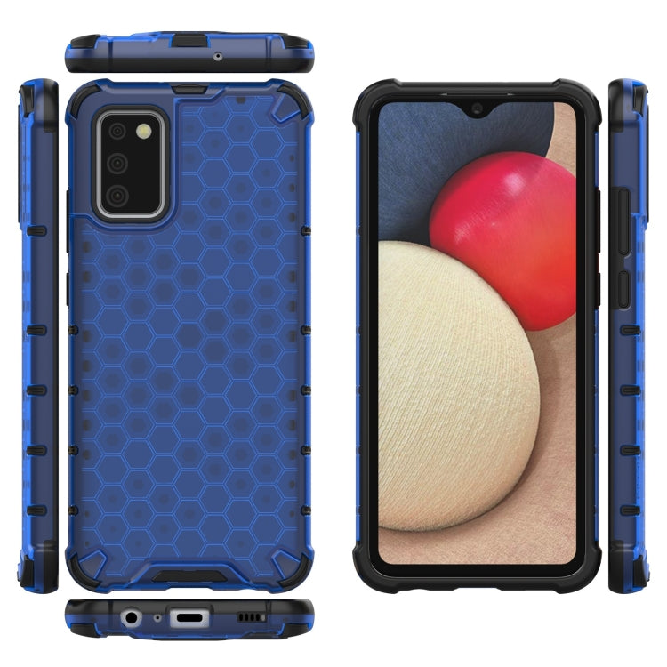 For Samsung Galaxy A02s (EU Version) Shockproof Honeycomb PC + TPU Case(Blue) by buy2fix