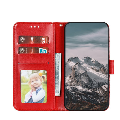 For Samsung Galaxy S21 FE Sun Mandala Embossing Pattern Horizontal Flip PU Leather Case with Holder & Card Slots & Wallet & Lanyard(Red) by buy2fix