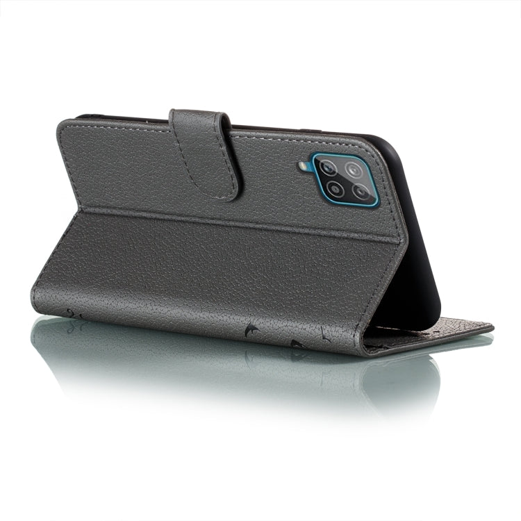 For Samsung Galaxy A22 4G Litchi Texture Feather Embossing Pattern Horizontal Flip Leather Case with Holder & Card Slots & Wallet & Photo Frame & Lanyard(Grey) by buy2fix