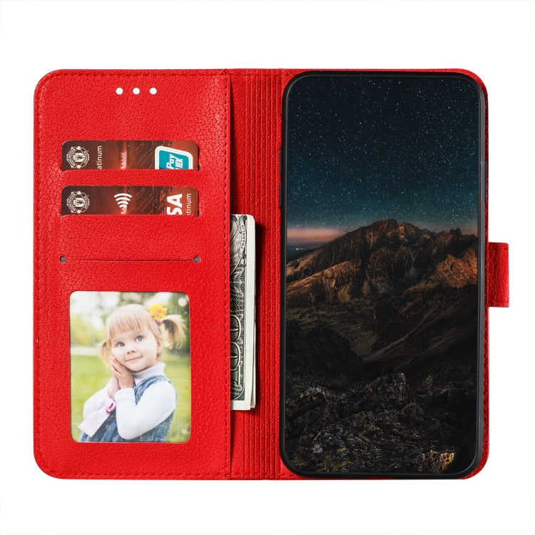 For Samsung Galaxy A22 5G Litchi Texture Feather Embossing Pattern Horizontal Flip Leather Case with Holder & Card Slots & Wallet & Photo Frame & Lanyard(Red) by buy2fix