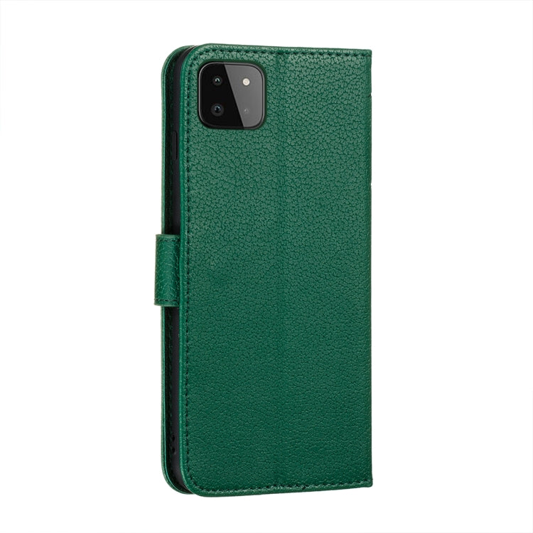 For Samsung Galaxy A22 5G Litchi Texture Feather Embossing Pattern Horizontal Flip Leather Case with Holder & Card Slots & Wallet & Photo Frame & Lanyard(Green) by buy2fix