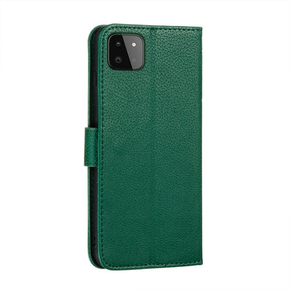 For Samsung Galaxy A22 5G Litchi Texture Feather Embossing Pattern Horizontal Flip Leather Case with Holder & Card Slots & Wallet & Photo Frame & Lanyard(Green) by buy2fix