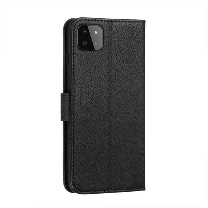 For Samsung Galaxy A22 5G Litchi Texture Feather Embossing Pattern Horizontal Flip Leather Case with Holder & Card Slots & Wallet & Photo Frame & Lanyard(Black) by buy2fix