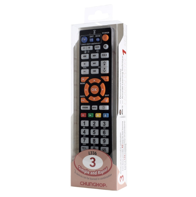 CHUNGHOP L336 Universal Smart Learning Remote Controller for TV / CBL / DVD(Black) - Universal by CHUNGHOP | Online Shopping UK | buy2fix