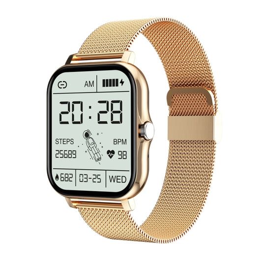 GT20 1.69 inch TFT Screen IP67 Waterproof Smart Watch, Support Music Control / Bluetooth Call / Heart Rate Monitoring / Blood Pressure Monitoring, Style:Steel Strap(Gold) - Smart Wear by buy2fix | Online Shopping UK | buy2fix