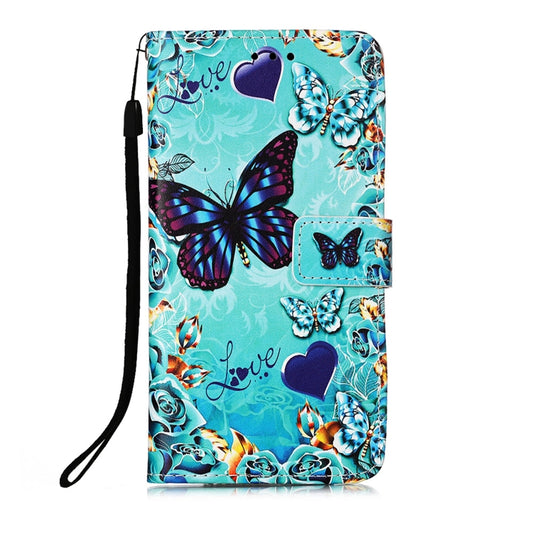 For LG Velvet 2 Pro Colored Drawing Pattern Plain Weave Horizontal Flip Leather Case with Holder & Card Slot & Wallet & Lanyard(Caring Butterfly) by buy2fix