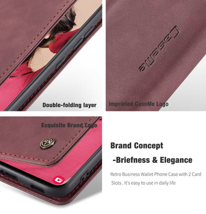 For Samsung Galaxy S21 FE CaseMe 013 Multifunctional Horizontal Flip Leather Case, with Card Slot & Holder & Wallet(Wine Red) - Samsung Accessories by CaseMe | Online Shopping UK | buy2fix