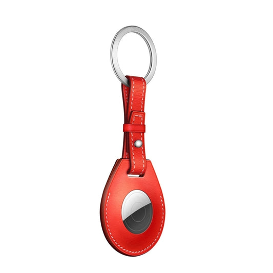 Shockproof Anti-scratch Leather Protective Case Cover with Hang Loop For AirTag, Style:Keychain (Red) by buy2fix