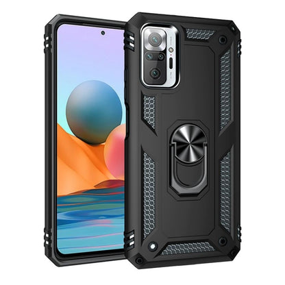 For Xiaomi Redmi Note 10 Pro / Note 10 Pro Max Shockproof TPU + PC Protective Case with 360 Degree Rotating Holder(Black) by buy2fix