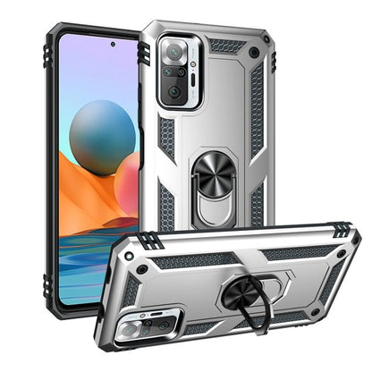 For Xiaomi Redmi Note 10 Pro / Note 10 Pro Max Shockproof TPU + PC Protective Case with 360 Degree Rotating Holder(Silver) by buy2fix