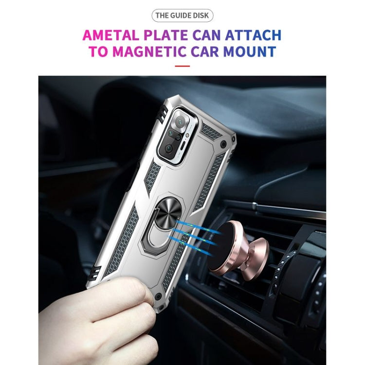 For Xiaomi Redmi Note 10 Pro / Note 10 Pro Max Shockproof TPU + PC Protective Case with 360 Degree Rotating Holder(Silver) by buy2fix