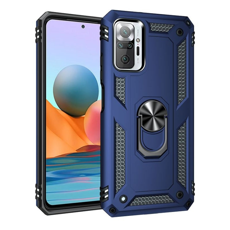 For Xiaomi Redmi Note 10 Pro / Note 10 Pro Max Shockproof TPU + PC Protective Case with 360 Degree Rotating Holder(Blue) by buy2fix