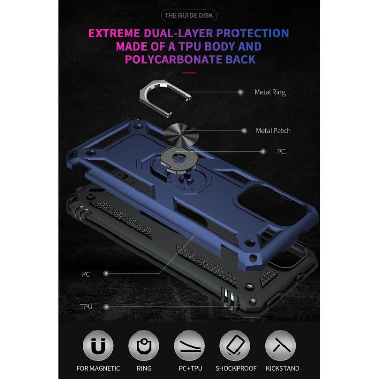 For Xiaomi Redmi Note 10 Pro / Note 10 Pro Max Shockproof TPU + PC Protective Case with 360 Degree Rotating Holder(Blue) by buy2fix