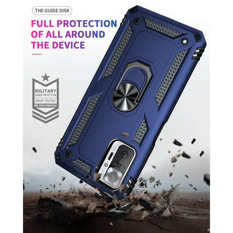 For Xiaomi Redmi Note 10 Pro / Note 10 Pro Max Shockproof TPU + PC Protective Case with 360 Degree Rotating Holder(Blue) by buy2fix