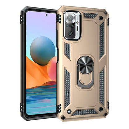 For Xiaomi Redmi Note 10 Pro / Note 10 Pro Max Shockproof TPU + PC Protective Case with 360 Degree Rotating Holder(Gold) by buy2fix