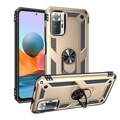 For Xiaomi Redmi Note 10 Pro / Note 10 Pro Max Shockproof TPU + PC Protective Case with 360 Degree Rotating Holder(Gold) by buy2fix