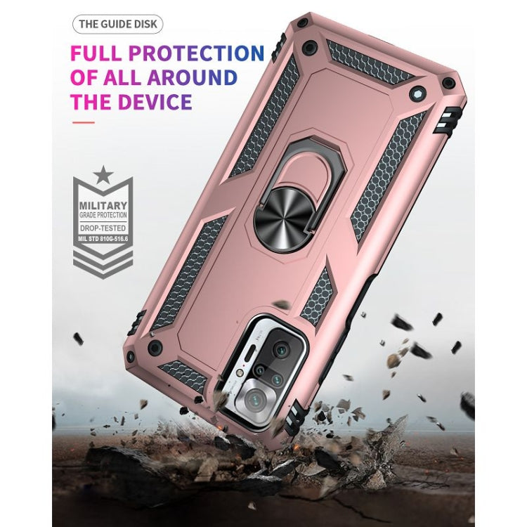 For Xiaomi Redmi Note 10 Pro / Note 10 Pro Max Shockproof TPU + PC Protective Case with 360 Degree Rotating Holder(Rose Gold) by buy2fix
