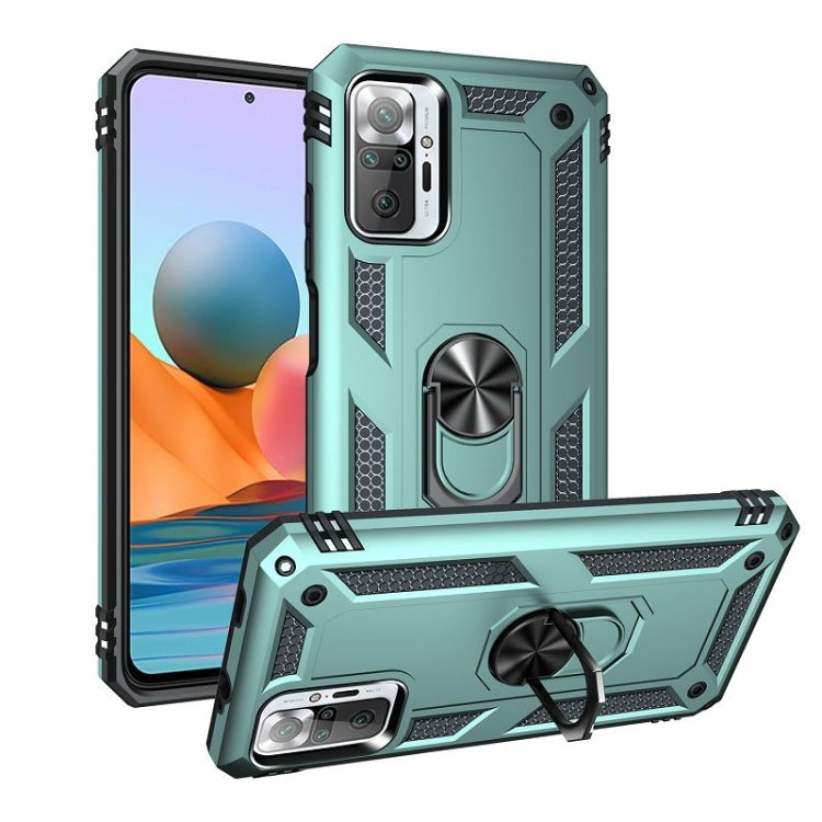 For Xiaomi Redmi Note 10 Pro / Note 10 Pro Max Shockproof TPU + PC Protective Case with 360 Degree Rotating Holder(Green) by buy2fix