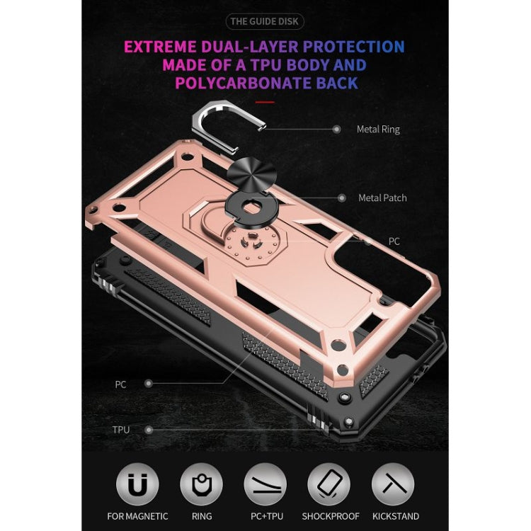 For Samsung Galaxy S21 FE Shockproof TPU + PC Protective Case with 360 Degree Rotating Holder(Rose Gold) by buy2fix