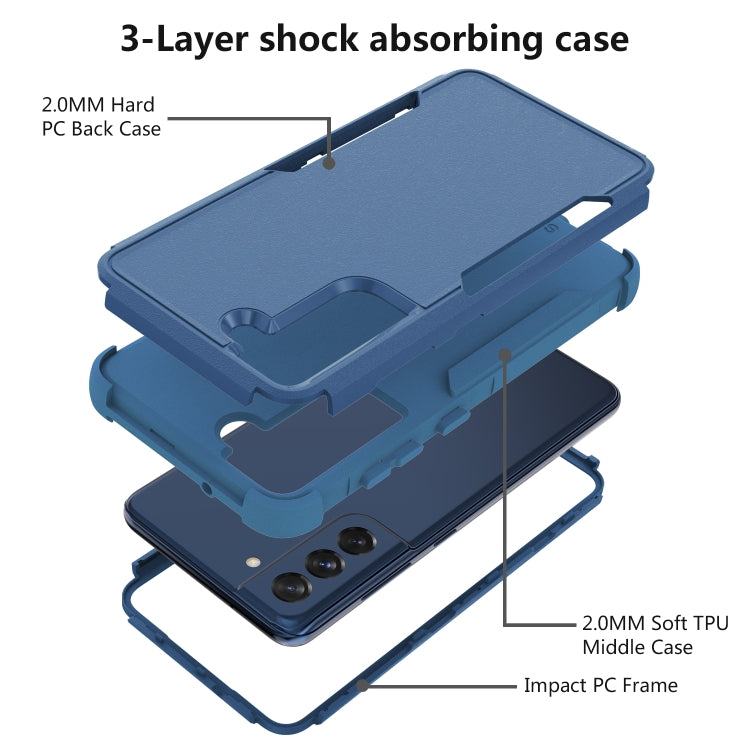 For Samsung Galaxy S21 FE TPU + PC Shockproof Protective Case(Royal Blue) by buy2fix