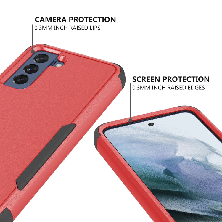 For Samsung Galaxy S21 FE TPU + PC Shockproof Protective Case(Red + Black) by buy2fix