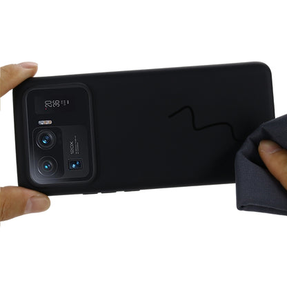 For Xiaomi Mi 11 Ultra Solid Color Liquid Silicone Dropproof Full Coverage Protective Case(Black) by buy2fix