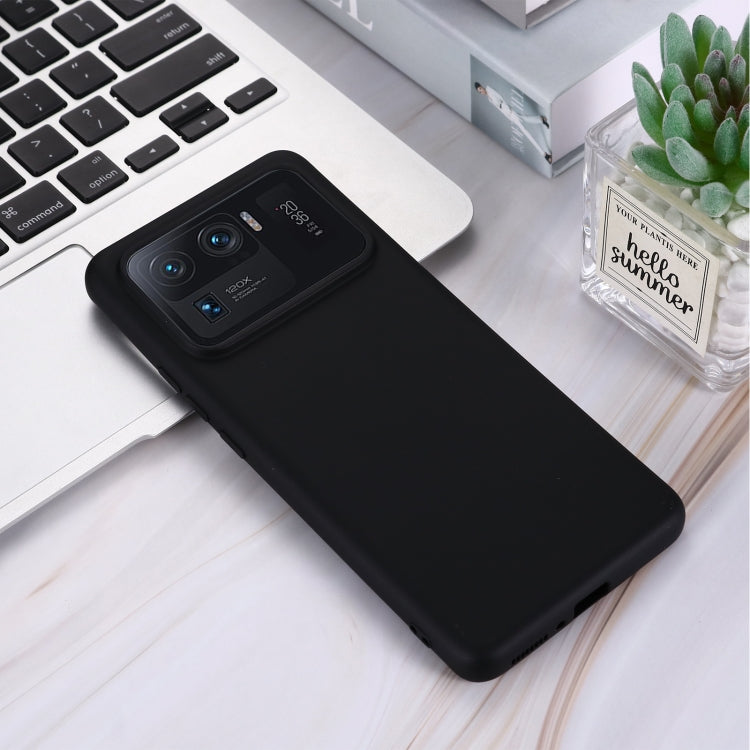 For Xiaomi Mi 11 Ultra Solid Color Liquid Silicone Dropproof Full Coverage Protective Case(Black) by buy2fix