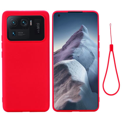 For Xiaomi Mi 11 Ultra Solid Color Liquid Silicone Dropproof Full Coverage Protective Case(Red) by buy2fix