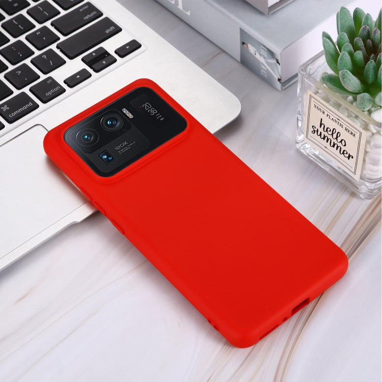 For Xiaomi Mi 11 Ultra Solid Color Liquid Silicone Dropproof Full Coverage Protective Case(Red) by buy2fix