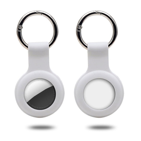 Silicone Case with Keychain Ring for AirTag 2nd Gen / AirTag 1st Gen(White)