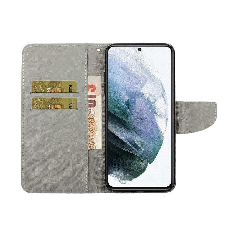 For Samsung Galaxy S21 FE Coloured Drawing Pattern Horizontal Flip PU Leather Case with Holder & Card Slots & Wallet & Lanyard(Cute Rabbit) by buy2fix