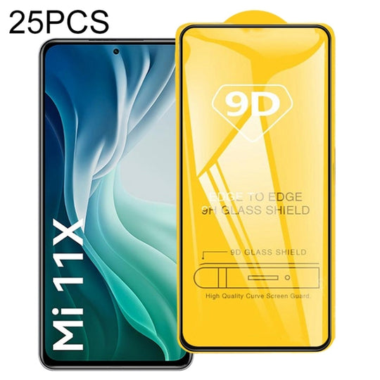 For Xiaomi Mi 11X / Mi 11i / Mi 11T Pro 25 PCS 9D Full Glue Full Screen Tempered Glass Film