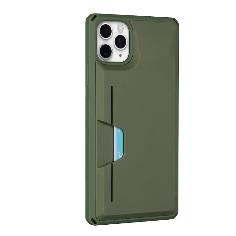 For iPhone 11 Pro Max Armor Shockproof TPU + PC Hard Case with Card Slot Holder (Green) by buy2fix